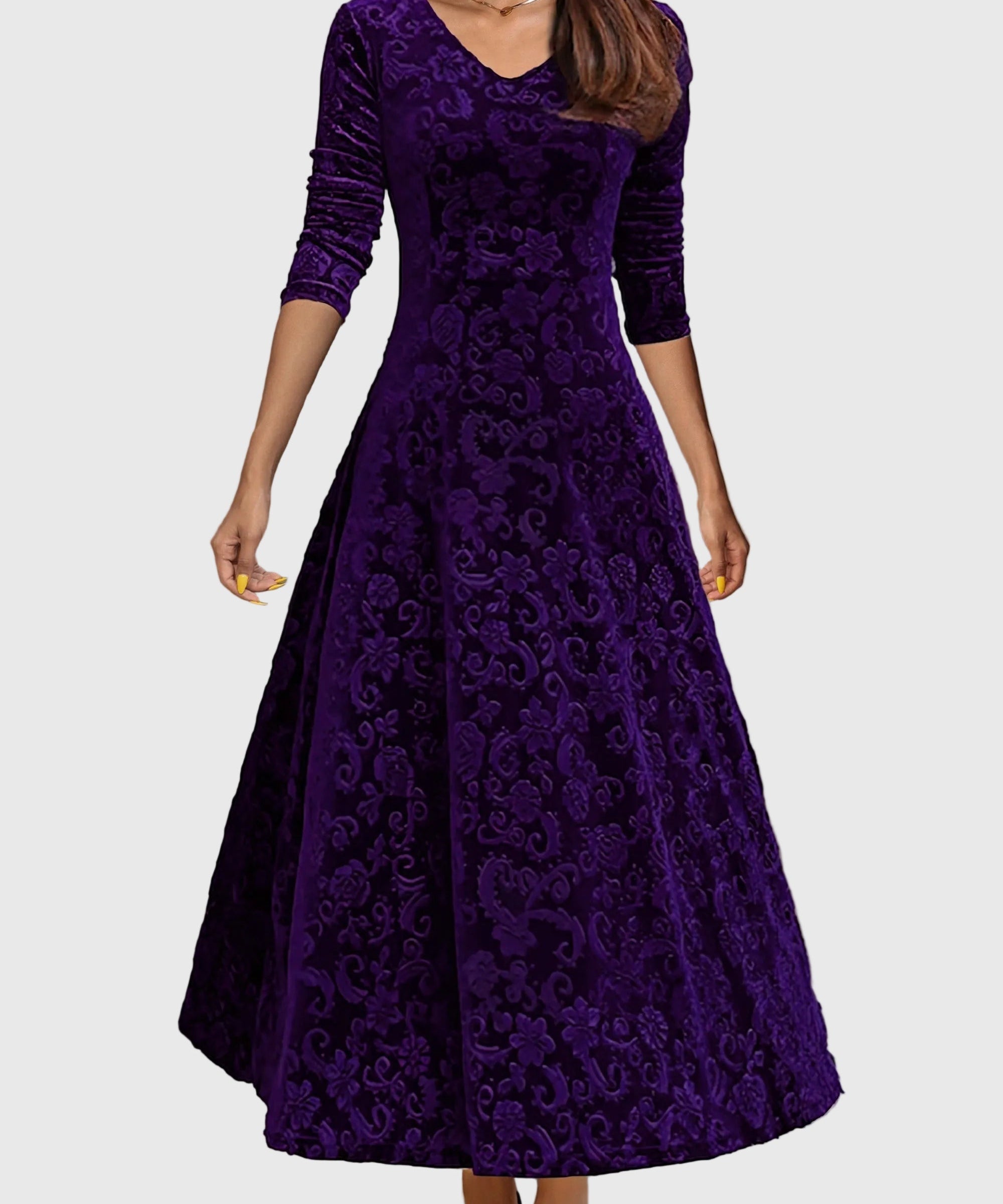 Nancy | Εορταστικό φόρεμα από σουέτ με κομψότητα