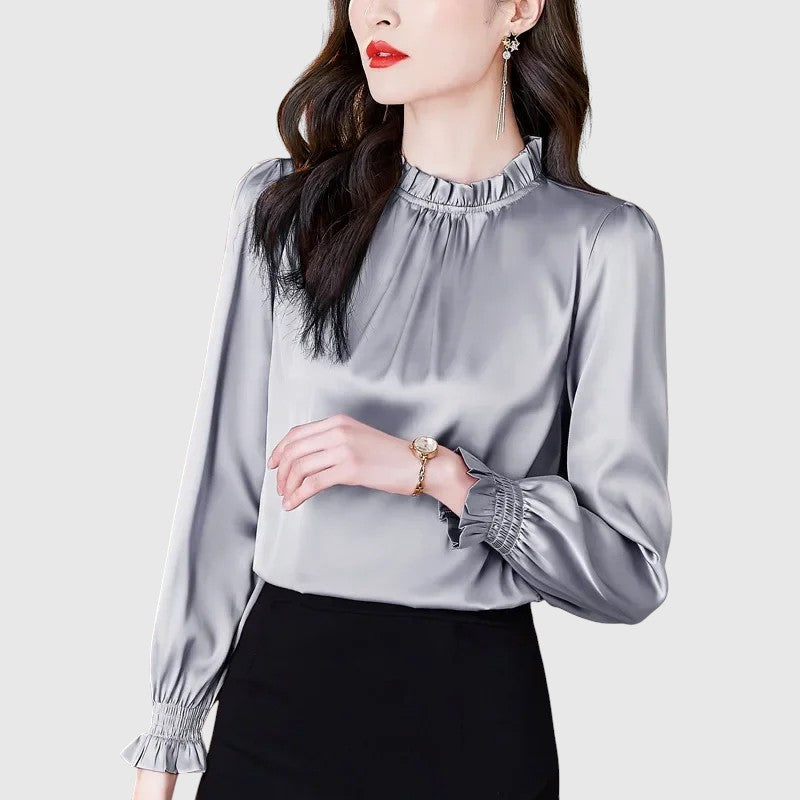 Jana | Κομψή μεταξωτή μπλούζα με εκλεπτυσμένες λεπτομέρειες