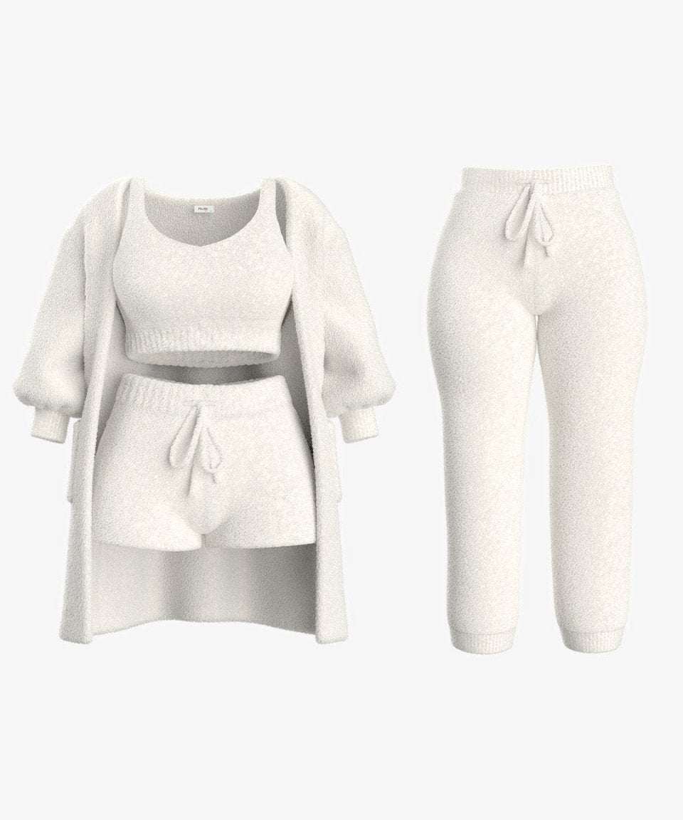 Flora | Σετ πολυτελούς απαλής πιτζάμας με μπουκλέ